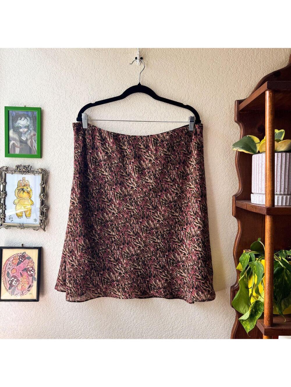Vintage Plus Size George Abstract Y2K Whimsygoth Fairy Midi Skirt